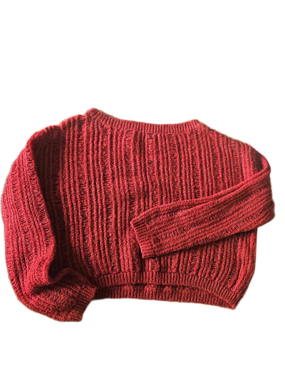 Women's Red Ribbed Knit Sweater - Dynamite